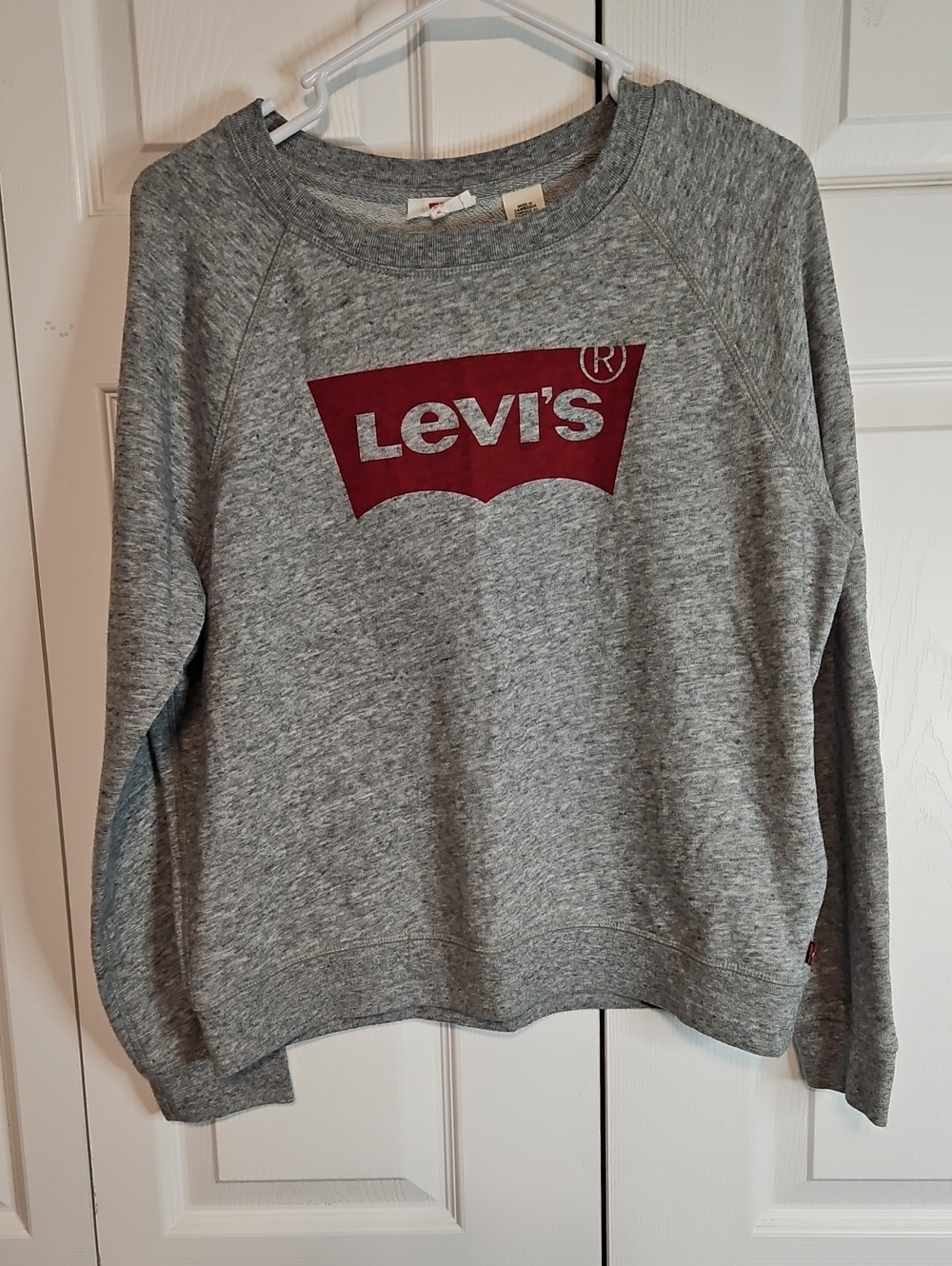 Levi's Gray Crewneck Sweatshirt with Red Logo